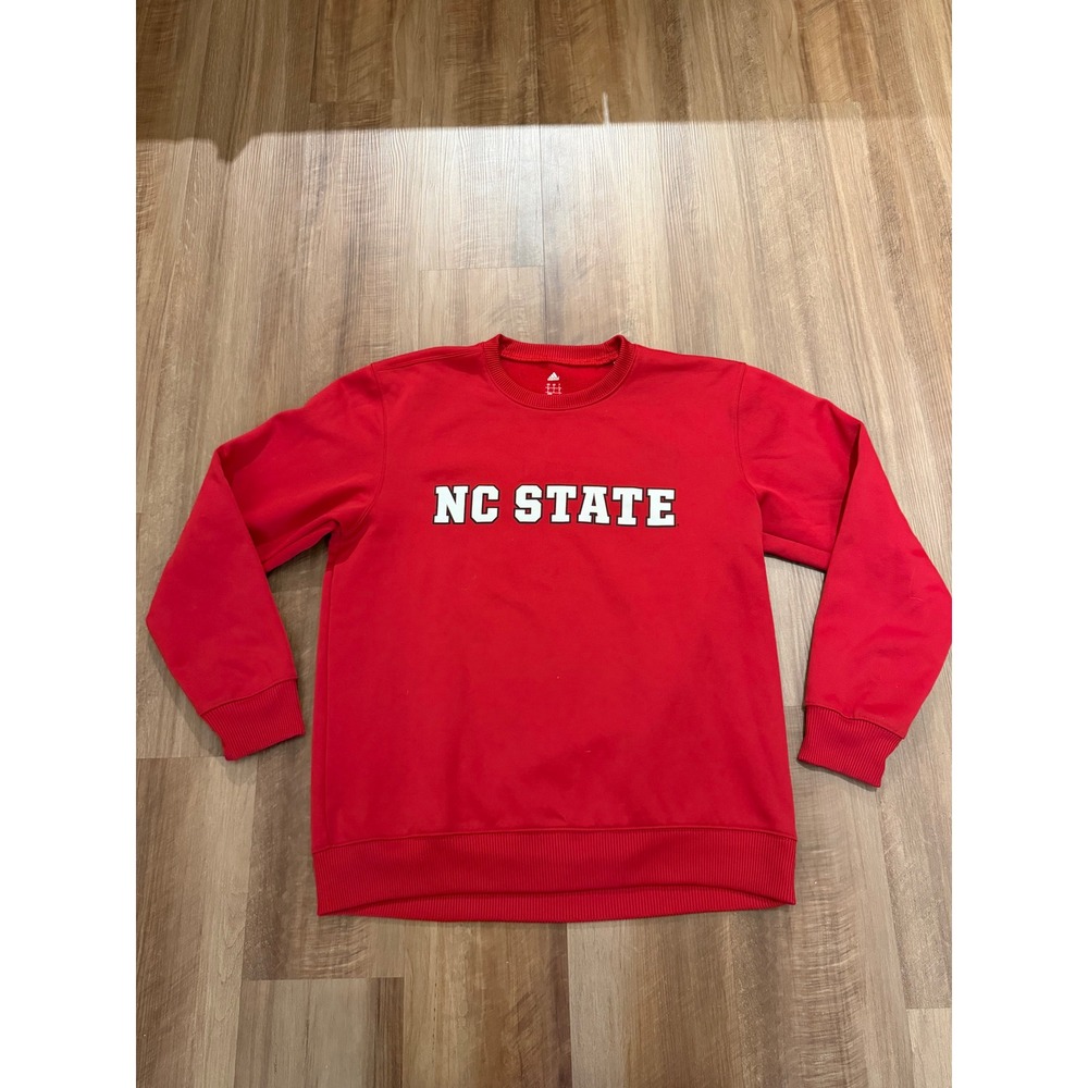 Adidas Sweatshirt Mens Large Red NC State Wolfpack Climawarm Fleece M36174